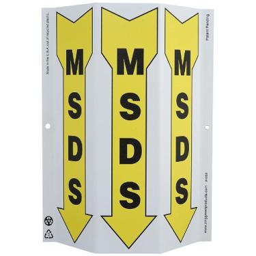 Imagem de Zing Green Products 4058 Placa de plástico reciclado "MSDS" Tri View, projeta 7,6 cm, 30,5 cm de comprimento, 23 cm de largura