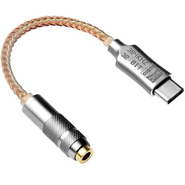 Imagem de Adaptador de fone de ouvido USB C para 3,5 mm ALC5686 tipo C para conector de áudio AUX DAC de alta resolução cabo dongle compatível com Pixel 5 4 3 XL, Samsung Galaxy S22 S21 S20 FE Ultra S20+ Plus