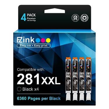 Imagem de E-Z Ink Cartucho de tinta de substituição compatível para impressora Canon 281 281XXL CLI-281XXL CLI-281 XXL compatível com PIXMA TR7520 TR8520 TS6120 TS6220 TS6320 TS8120 TS9120 TS9521C TS702 (4