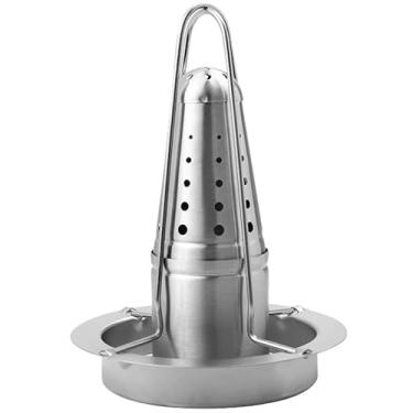 Imagem de grelha de frango de peru suporte vertical para assar, rack de frango com lata de cerveja, Kit de fritadeira de aves, torrador de aço inoxidável para churrasqueira, defumador de barril