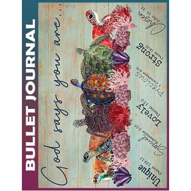 Imagem de Bullet Journal: God Says You Are Turtle Invest few minutes daily to Physical, Mental and Emotional Health Planner, To do List Dot Grid Notepads, Habit ... Appointments Notebook I Gift Idea for Wom