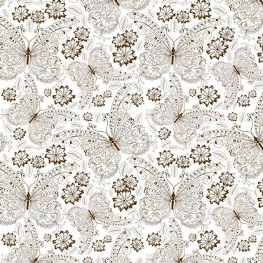 Imagem de Papel Parede Branco Desenho Borboletas Adesivo Quarto Sala