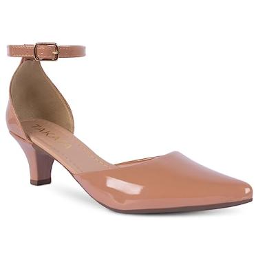 Imagem de Sapato Scarpin Salomé Feminino Salto Baixo Fino Confortável Verniz R2.28 (Nude, BR, Adulto, Numérico, M, 36)