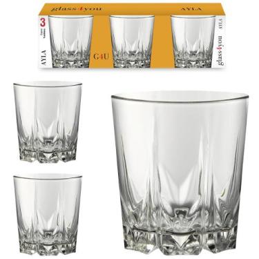 Imagem de Jogo de Copo de Vidro Whisky Ayla com 3 Pecas 300ml - FRATELLI
