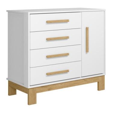 Imagem de Cômoda Com Sapateira Infantil Q Encanto Slim Branco - Qmovi, Branco, 3