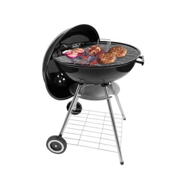 Imagem de paxlloonge Churrasqueira a carvão, 55 cm, para ambientes externos, esmaltada, em forma de maçã, churrasqueira de acampamento, churrasqueira a carvão