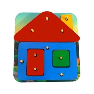 Imagem de Brinquedo Encaixe Casa Montessori Formas E Cores Pedagógico