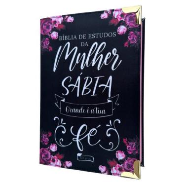 Imagem de Bíblia da Mulher Sábia de Estudos Preta Fé com Harpa ARC - CENTRAL