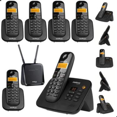 Imagem de Telefone Sem Fio Secretária Eletrônica + 5 Ramal Para Chip 4 - Intelbr