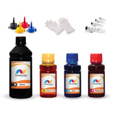Imagem de Kit 4 Tinta Para Epson TX220 T073 e T73N 250ml Black e 100ml Color Lin