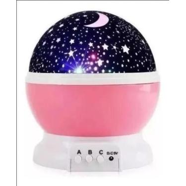 Imagem de Projetor Luminária Abajur Estrelas Galaxy 360º Rosa - Star Master