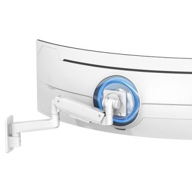 Imagem de PUTORSEN Suporte de parede para monitor Ultrawide - Braço de monitor resistente para tela de até 57 polegadas e 20 kg com mola a gás, movimento total ajustável, VESA máximo 200 x 200