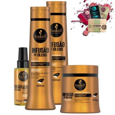 Imagem de Kit Haskell Infusão de Óleos Sh Cond Másc 500gr e Óleo 100ml
