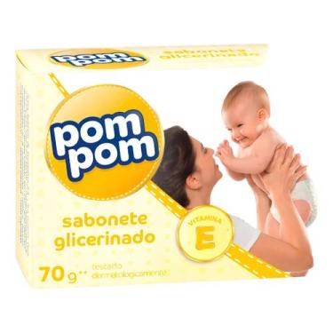 Imagem de Kit 3 Sabonetes Em Barra Para Bebês 70g Pom Pom, Amarelo