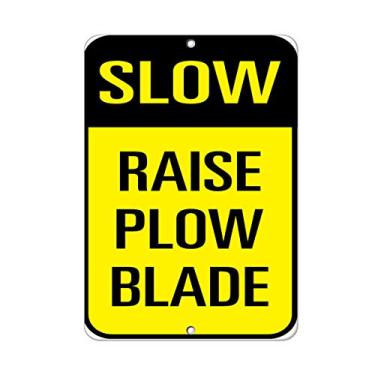 Imagem de Placa de trânsito de lâmina de arado de elevação lenta placa de metal de alumínio 23 cm x 30 cm