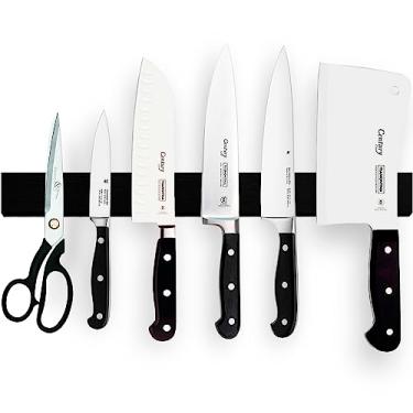 Imagem de Faixa de Faca Magnética de Madeira Preta de 40,6 cm Use como Suporte de Faca Magnética - Faca Magnética - Barra de Faca Magnética - Suporte de Utilitário Magnético de Cozinha de Parede