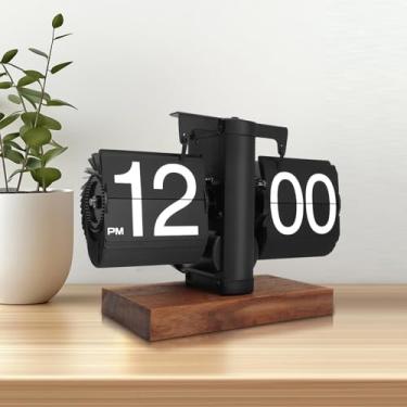 Imagem de Relógio flip, relógio digital retrô, relógio flip vintage automático, relógio de mesa com grande número, acionado por bateria, despertador flip para casa, decoração de escritório