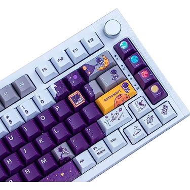 Imagem de ZXMICYFA PBT Teclas PBT, conjunto de teclas PBT com sublimação de tinta de 143 teclas, teclas de perfil cereja com barra de espaço de 7U para teclado mecânico Cherry Gateron MX Switches Cherry Gateron MX