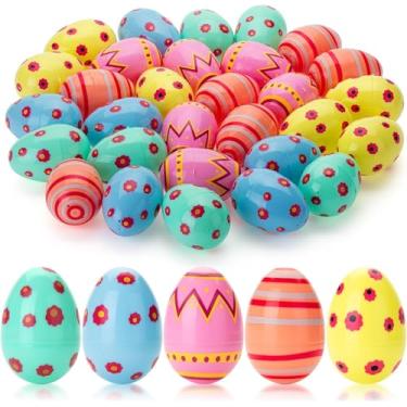 Imagem de CJYGEGE 3 Inch Jumbo Plastic Easter Eggs 30 Pack - Premium Colorful Fillable Empty Easter Eggs Bulks for Easter Basket Fillers Egg Hunt, Classroom Prize Supplies, Filling Treats and Party Favor