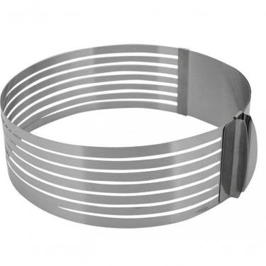 Imagem de Aro Cortador Para Bolo 7 Camadas Aço Inox Ajustavel Carol