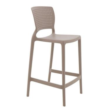 Imagem de Banqueta Alta Safira Residencia Camurca Polipropileno Fibra De Vidro 94 Cm Vermelho Tramontina