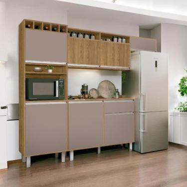 Imagem de Cozinha Smart Torre Armário Geladeira Balcão Freijó E Connect