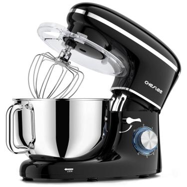 Imagem de Batedeira CHeflee, 600W 6 Velocidades com Tigela de 6,5 litros em Aço Inox, Gancho para Massas e Batedor de Claras - Ideal para Cozinheiros