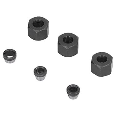 Imagem de Conjunto de Adaptadores de Câmara do Roteador, Aço Carbono 6 Mm 6,35 Mm de 8 Mm Com Porca para Aparador