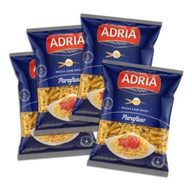 Imagem de Massa Macarrão C/ Ovos Parafuso Adria - Kit 4un De 500g
