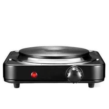 Imagem de Fogão Elétrico Portátil 1 Boca 1000W Inox Para Viagem Cozinha Compacta