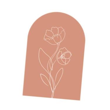 Imagem de Fenteer Arco decalque de parede arco papel de parede quarto crianças porta moderna quarto decoração interno de férias, adesivo de parede boho arco, Rosa