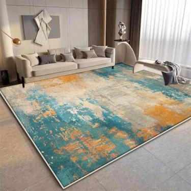 Imagem de Tapetes grandes para sala de estar, decoração abstrata moderna, sofá, quarto, banheiro, vestiário, capacho, chão (5,9 x 8,2 pés (180 x 250 cm) / CX023-Flannel-8)
