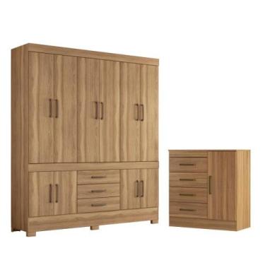 Imagem de Conjunto Quarto Guarda Roupa e Comoda Emilia Amendola - CASA H