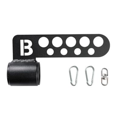 Imagem de BROTTEBEAR Coleira de agachamento de cinto acessório de mina terrestre serve para equipamento de ginástica em casa com furo de barra de 5 cm com dois plugues de proteção de barra, preto