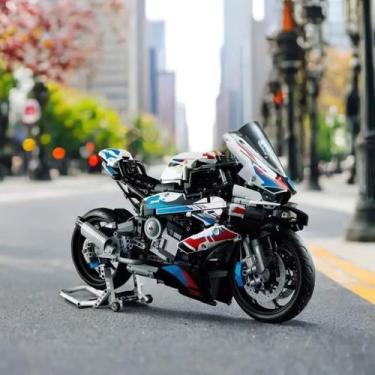 Imagem de Blocos de Montar Moto BMW de Corrida - Modelo de Velocidade, Brinquedo