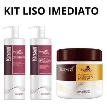 Imagem de Kit shampoo máscara selagem karseell liso imediato