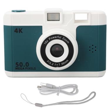 Imagem de 50mp 1080p Câmera digital traseira traseira de dupla câmera pequena com câmera pequena com bateria de 800 mAh de 8x de zoom digital de 2,4 polegadas para fotografia de viagem Uso (Verde)