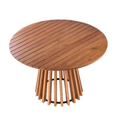 Imagem de Mesa de Jantar Ripada Base Verniz Avelã - 72180 - Sun House
