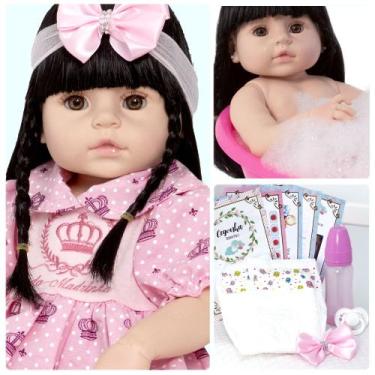 Imagem de Bebê Reborn Realista 100% Silicone Linda Princesa 13 Itens - Cegonha R