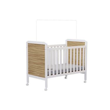 Imagem de Berço / Mini Cama Infantil Cloe 2 em 1 Branco/Amendoa - Peroba