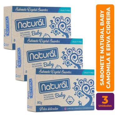 Imagem de Kit c/ 3 Sabonete Vegano Natural Baby Camomila e Erva Cidreira 80g - O