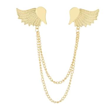 Imagem de Broche de corrente de pendurar com asa de ângulo vintage para homens e mulheres moda elegante prata/borla banhada a ouro alfinetes de lapela para terno gravata acessórios de vestido de festa de férias