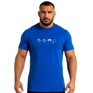 Imagem de Camiseta Esportiva Masculina Algodão Venum Icons Azul Original Jiu Jitsu Treino Academia-Unissex