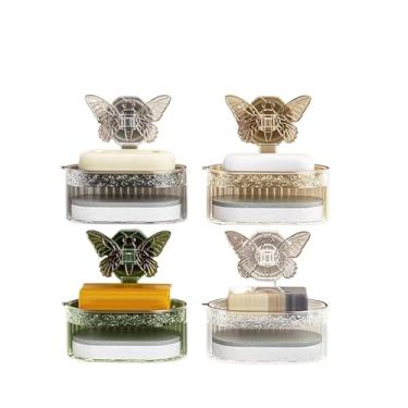 Imagem de Saboneteira Suporte para banheiro Parede Porta Sabonete Sem Furo Acrilico Auto Colante(ALEATORIO)