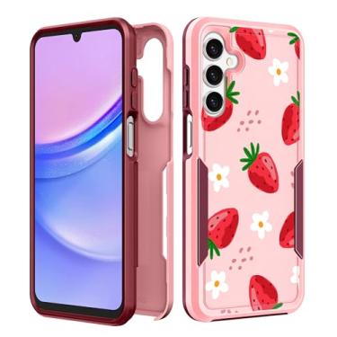 Imagem de Plakill Capa de telefone feminina para Galaxy A14 5G - Capa feminina fofa kawaii estética design exclusivo morango resistente à prova de choque de grau militar adolescentes para Samsung Galaxy A14 5G