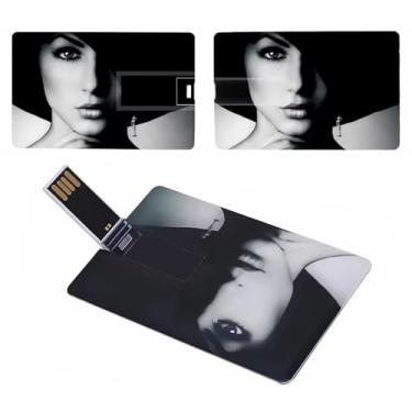 Imagem de Flash Drive USB para cartão de crédito personalizado, cartão preto personalizado em massa USB 2.0, ideal para empresas, corporações, instituições educacionais, estúdios de fotografia e música (128 GB