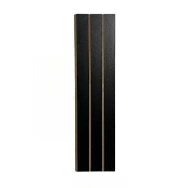 Imagem de 20 Revestimento Painel De Parede Ripado Decorativo MDF 45x11(Preto,20 Placas)