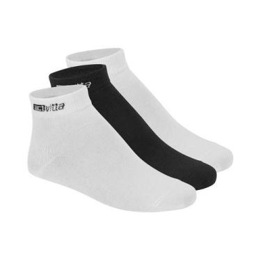 Imagem de Kit 3 Pares Meia Cano Médio Actvitta Algodão, 39 a 44, Branco, Preto