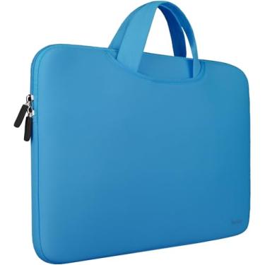 Imagem de Capa para laptop de 15,6 polegadas, bolsa de mão fina durável e com dois bolsos extras, capa protetora para notebook de 15,6 polegadas HP, Dell, Acer, Asus, Chromebook, Ultrabook, azul celeste