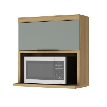 Imagem de Armário Aéreo Marquesa Nesher Mdf 1 Porta Basculante E 1 Nicho Para Microondas Nature-verde